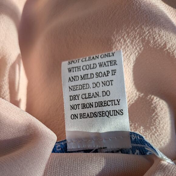 Vintage Sue Wong Prom Dress Maxi Gown 10 Pink Silk Y2K Fairy Bead Floral Nymph - Picture 14 of 16